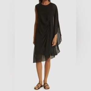 Chic Asymmetrical Black Dress